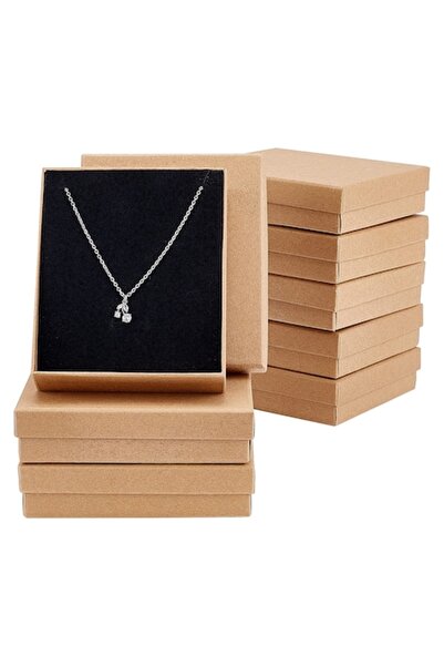 NBEADS Комплект защитни кутии за бижута, 8 бр., кафяв картон с пяна