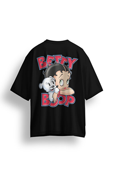 Koi Art Design Tricou unisex Beety Boop imprimat / supradimensionat / 95% bum...