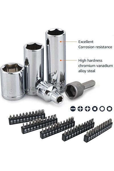 Amazon basics 201-Piece Mechanical Socket Set with Case