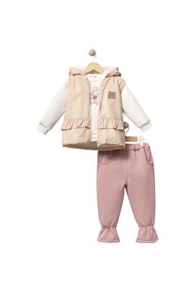 Buqete Flower Printed Y Vest Set Three Strap Girl's Set