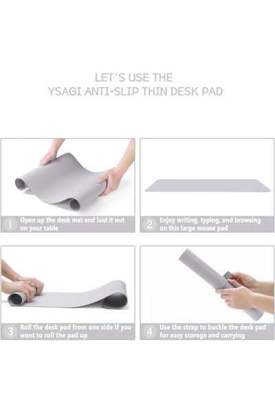 OEM Mousepad, YSAGi, multifunctional, 80x40 cm, waterproof, -leather, non-slip base, gray