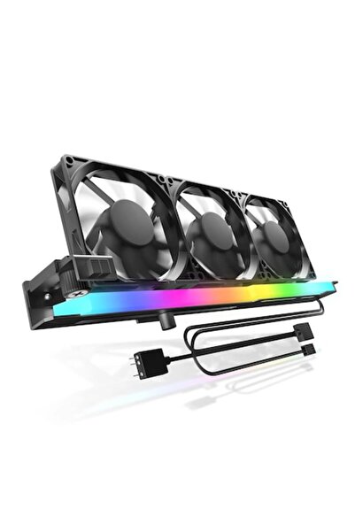 Asiahorse Ventilator PC, suport GPU 80mm, PWM ARGB 3PIN 5V, 3000 RPM, Negru