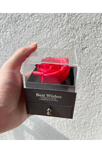 HEDİYEVİM Çekmeceli gül kutu takı kutusu kolye kutusu yüzük kutusu