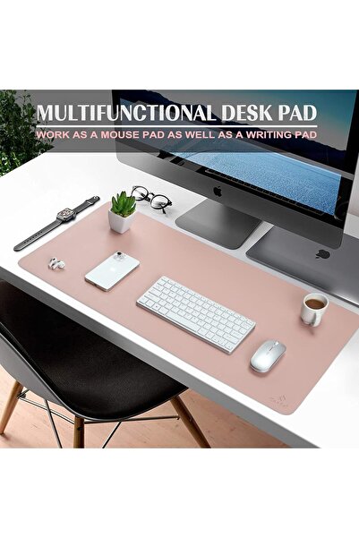 OEM KNODEL desk protection mousepad, PU leather, non-slip, non-deforming, durable, 80x40 cm, pink