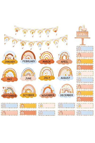 PEUTIER Set decorativ pentru sala de clasă Boho, 57 de piese, autocolante de ...