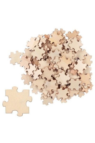 Belle Vous Piese de puzzle, DIY, 100 buc., lemn, 4,5x3,8cm,