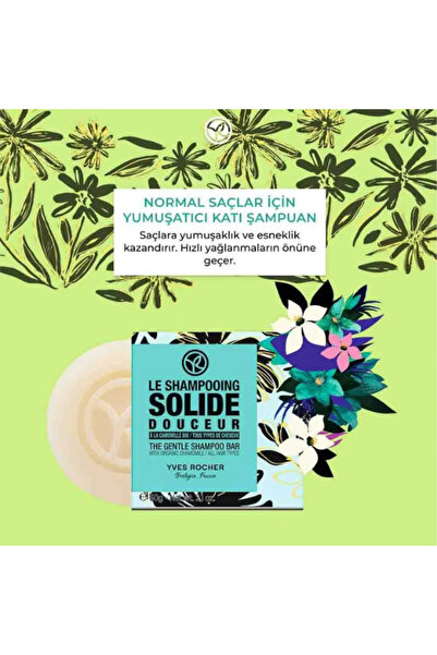 Yves Rocher Anti-Sensitivity Solid Shampoo for Normal Hair 60 Gr Organic Chamomile Vegan Nature Friendly