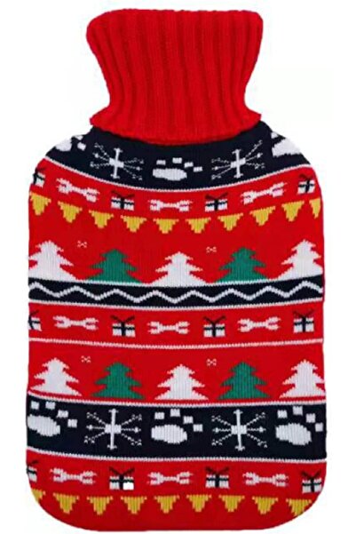 OEM Hot Water Bottle, 1 Liter, Christmas Theme, Red Color
