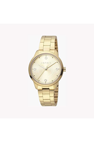Esprit Women's Gold Stainless Steel Watch, Champagne Dial | Es1l171m0015