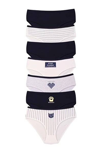 CENSEY Women's Multicolored Cotton Stretch Fabric Panties 7-Pack-Wide Basen