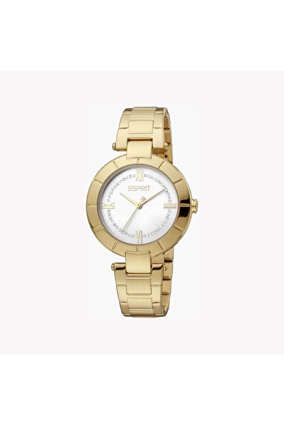 Esprit Women's Gold Stainless Steel Watch, Silver Dial | Es1l048m0015
