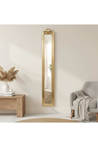 Living مرآة 130×20 سم بإطار ذهبي