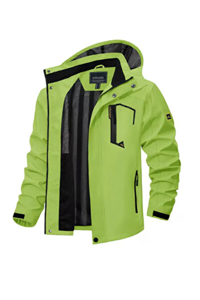 OEM Jachetă softshell TACVASEN pentru bărbați, ușoară, impermeabilă, rezistentă la apă, mărimea L, verde neon