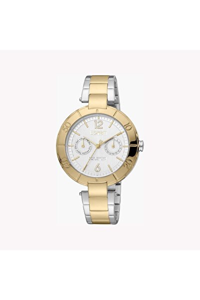 Esprit Women's Silver & Gold Stainless Steel Watch, Silver Dial | Es1l079m0015