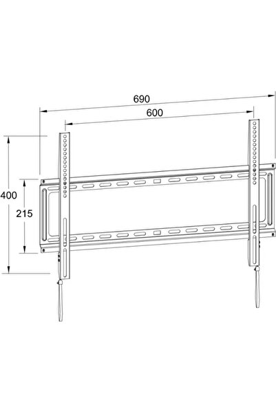 Well TV Wall Mount Bracket, Fixed, for 32"-80" Screens, Max Load 45kg