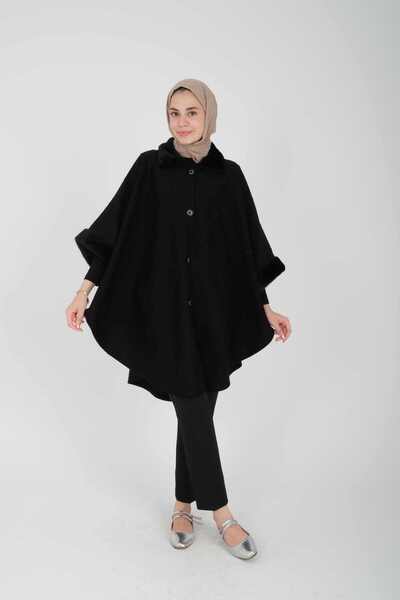 ipekton studio Kadın Çelik Örme Nakışlı Standart Beden Panço