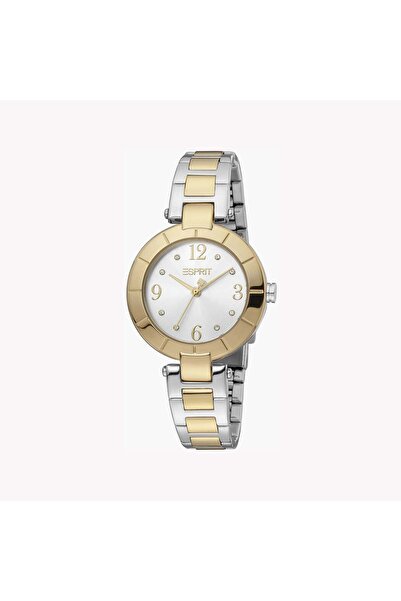 Esprit Women's Silver & Gold Stainless Steel Watch, Silver Dial | Es1l302m0035