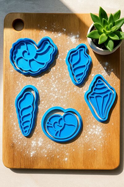 FrostBlack3d 5 قوالب لصنع الكوكيز على شكل صدف البحر