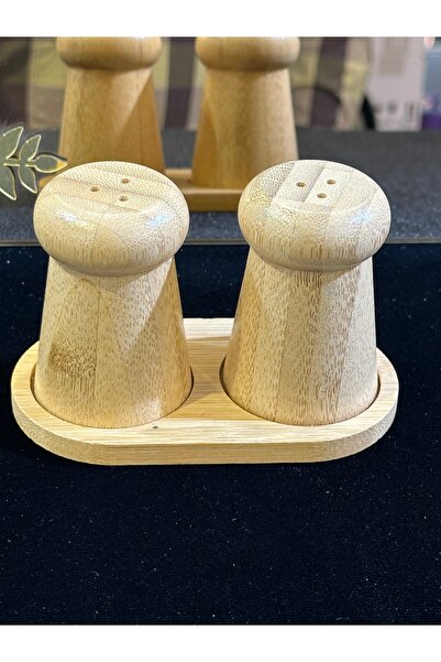 pırıltı home وعاء ملح من الخيزران مكون من قطعتين