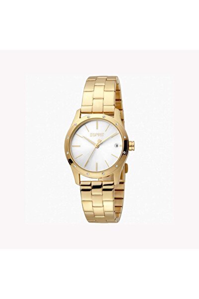 Esprit Women's Gold Stainless Steel Watch, Silver Dial | Es1l197m0035