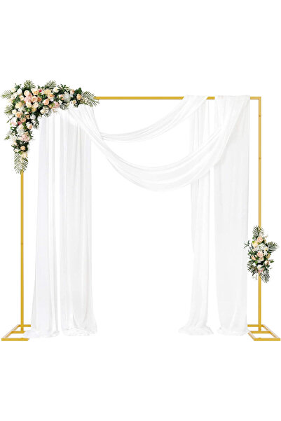 OEM Fomcet decoration stand, 2.4 x 2.4 m, metal frame, adjustable, gold color