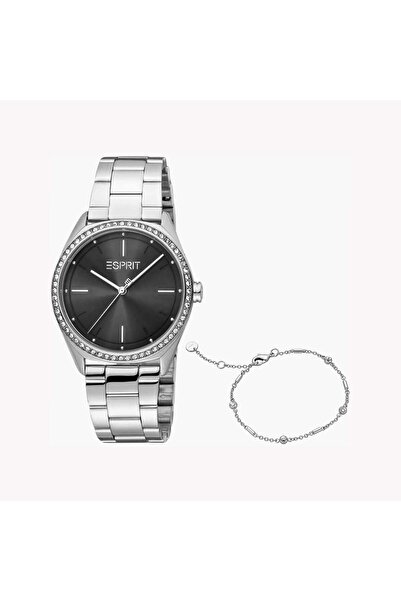 Esprit Women's Silver Stainless Steel Watch, Black Dial | Es1l106m0015