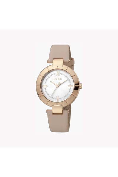 Esprit Women's Pink Leather Watch, Silver Dial | Es1l199m0055