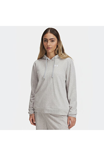 Under Armour Γυναικείο φούτερ Rival Terry σε γκρι χρώμα με κουκούλα