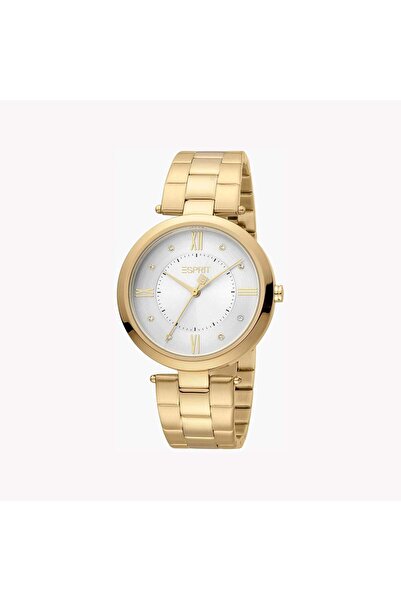 Esprit Women's Gold Stainless Steel Watch, Silver Dial | Es1l136m0015
