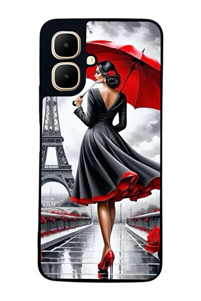 Aksel Kılıf متوافق مع Infinix Smart 10 مطبوع ، أسود غير لامع، سيليكون ناعم، و...