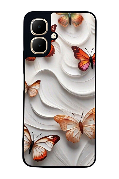 Aksel Kılıf متوافق مع Infinix Smart 10 مطبوع ، أسود غير لامع، سيليكون ناعم، و...