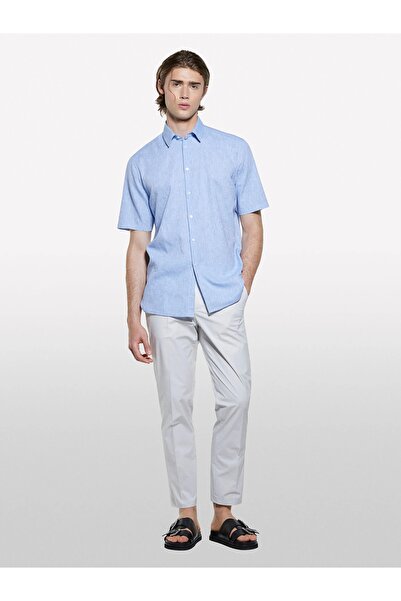 Sisley Cotton Blend Slim Comfort Fit Parachute Canvas Pants Men's Gray Trousers - 325P4Ytwsf05D