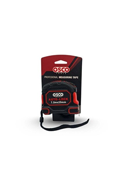Osco 7.5-Meter Rubber-Coated Measuring Tape - Heavy-Duty, Non-Slip, Metal Clip & Lock