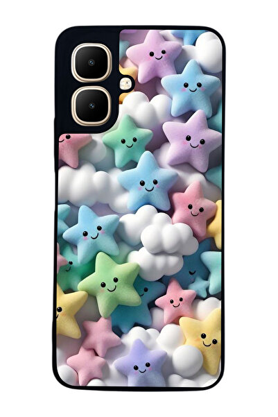 Aksel Kılıf متوافق مع Infinix Smart 10 مطبوع ، أسود غير لامع، سيليكون ناعم، و...