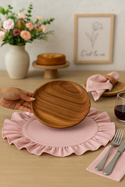 Mirilliahome 6-Piece Pink Ruffled Cotton Linen Pad Set |   American Service Team