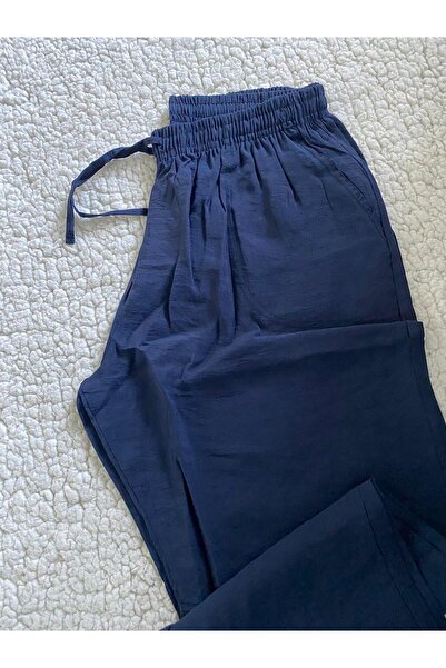 DÜVEN Чоловічі піжамні штани темно-синього кольору з модалу, легкі, м'які, шовковисті