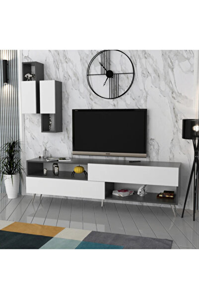 Stylish Home Modern white and gray TV stand - TV02