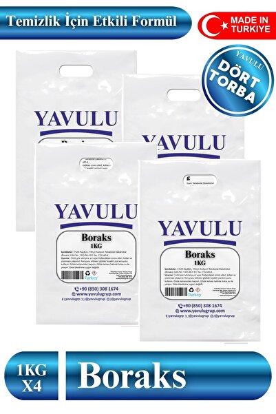 yavulu Boraks Ultra Beyazlatıcı Optik Etkili 4'lü 1kg Torba Paket