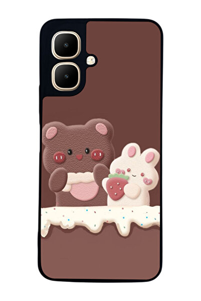 Aksel Kılıf متوافق مع Infinix Smart 10 مطبوع ، أسود غير لامع، سيليكون ناعم، و...