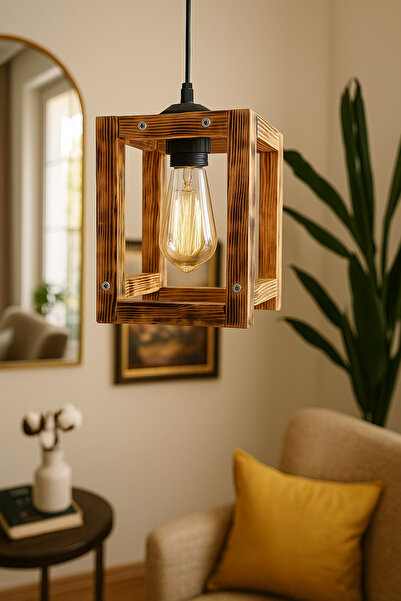 Aydın Furniture Aydın Rustik Ahşap Sarkık Avize