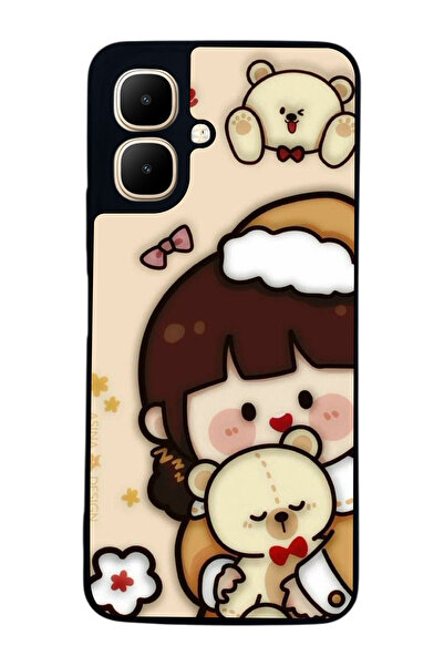 Aksel Kılıf متوافق مع Infinix Smart 10 مطبوع ، أسود غير لامع، سيليكون ناعم، و...