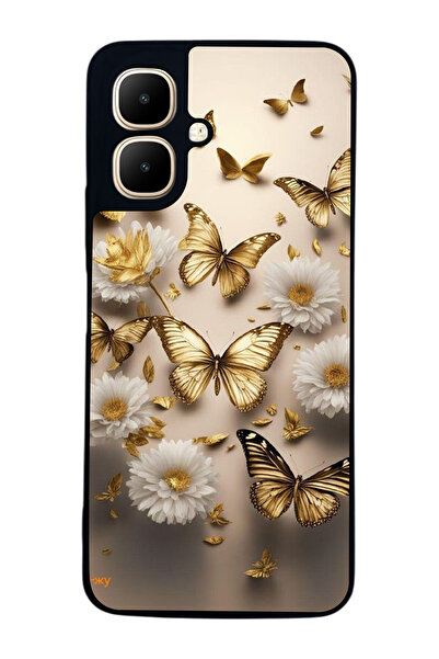 Aksel Kılıf متوافق مع Infinix Smart 10 مطبوع ، أسود غير لامع، سيليكون ناعم، و...