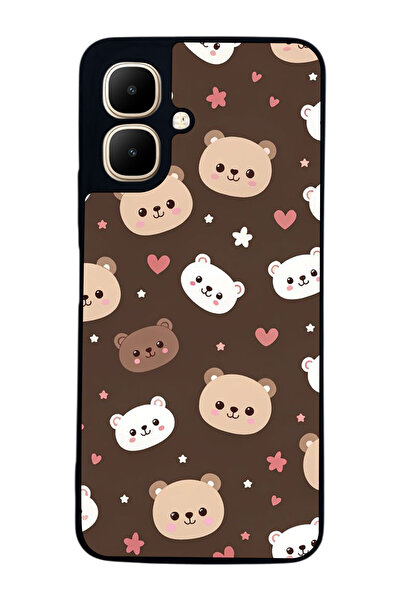 Aksel Kılıf متوافق مع Infinix Smart 10 مطبوع ، أسود غير لامع، سيليكون ناعم، و...