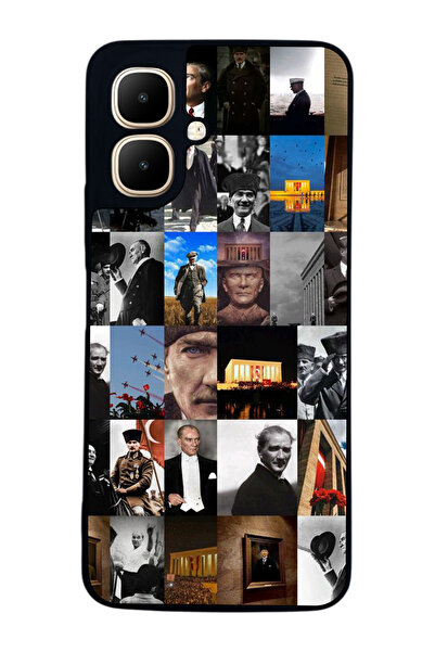 Aksel Kılıf متوافق مع Infinix Smart 10 مطبوع ، أسود غير لامع، سيليكون ناعم، و...