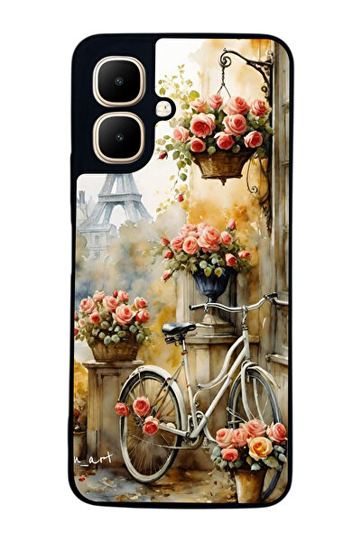 Aksel Kılıf متوافق مع Infinix Smart 10 مطبوع ، أسود غير لامع، سيليكون ناعم، و...