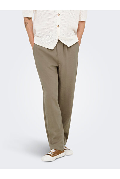 Only & Sons ONSSINUS TRAKE STRAIGHT 0329 PANTS Ανδρικό καφέ παντελόνι - 22033744