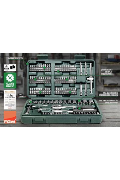 Mannesmann 130-Piece Bit and Socket Set