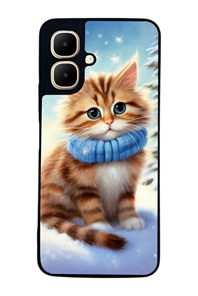 Aksel Kılıf متوافق مع Infinix Smart 10 مطبوع ، أسود غير لامع، سيليكون ناعم، و...