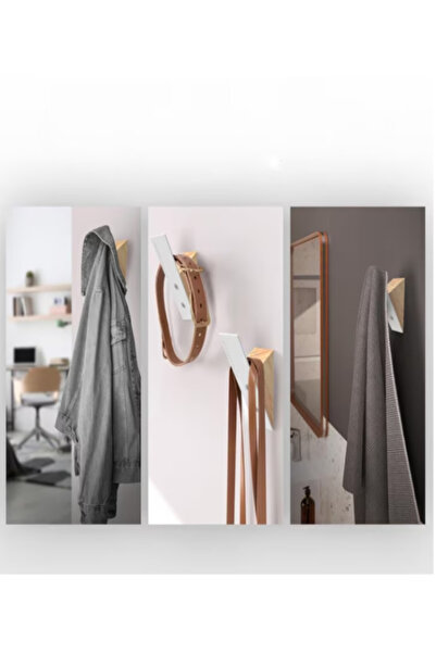 OEM Set of 3 SCHWARZWERK wall hangers, with mounting accessories, white with pine wood pattern