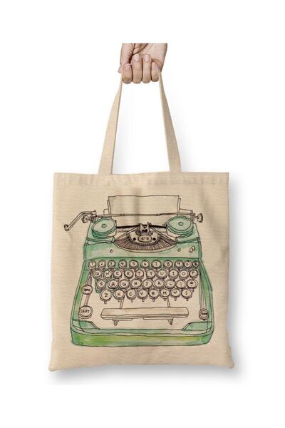 Toyaso Τσάντα γραφομηχανής Λευκή υφασμάτινη τσάντα με μακριά λαβή Τσάντα αγορών Τσάντα παραλίας